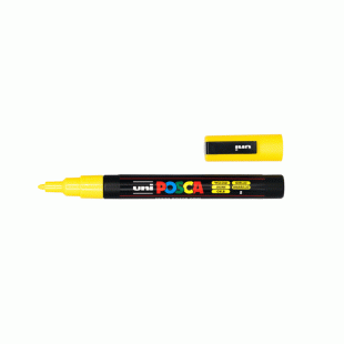 Yellow Water Based Paint Marker Posca 0.9-1.3 mm line width PC-3M