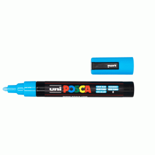 Water Based Paint Marker : Posca PC-5M : 2.5 mm : Light Blue