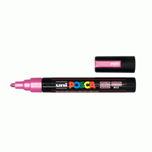 Water Based Paint Marker : Posca PC-5M : 2.5 mm : Metallic Pink
