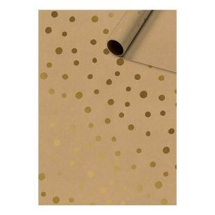 Gift Wrapping Kraft Paper Roll : Stewo : 70 cm x 2 m : Golden Dots