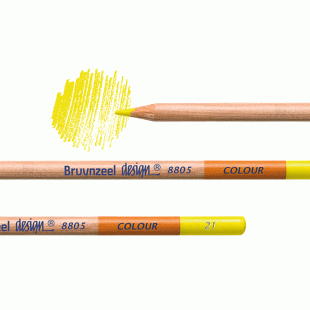 Bruynzeel Design : Artists' Coloured Pencil 8805 :  21 Light Lemon Yellow