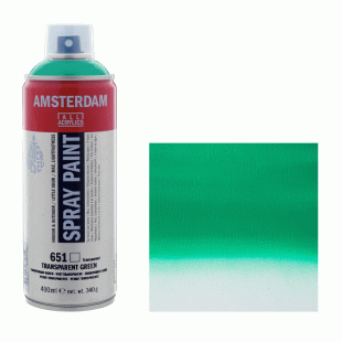 Acrylic Spray Paint : Amsterdam : 400 ml : 651 Transparent Green