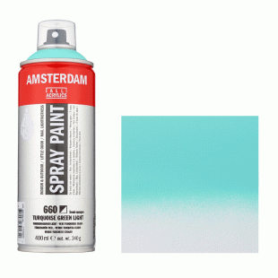 Acrylic Spray Paint : Amsterdam : 400 ml : 660 Turquoise Green Light