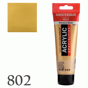 Metallic Acrylic Paint : Amsterdam Specialties : 802 Light Gold 120 ml