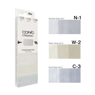 Copic Classic : Designer Collection : 3 Pcs : 12 Crystal Glass Tints