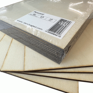 Plywood Sheets : 2,5 mm : 15 x 21 cm : Pack of 10