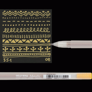 Metallic Gel Pen : Sakura Gelly Roll : Gold