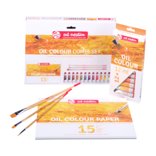 Talens : Art Creation : Oil Colour Set of 12 + Sketchbook & Brushes